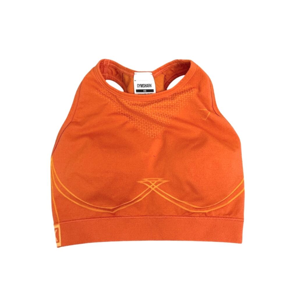 GYMSHARK Apex Medium Support Athletic Seamless Orange Sports Bra Size Women's XS